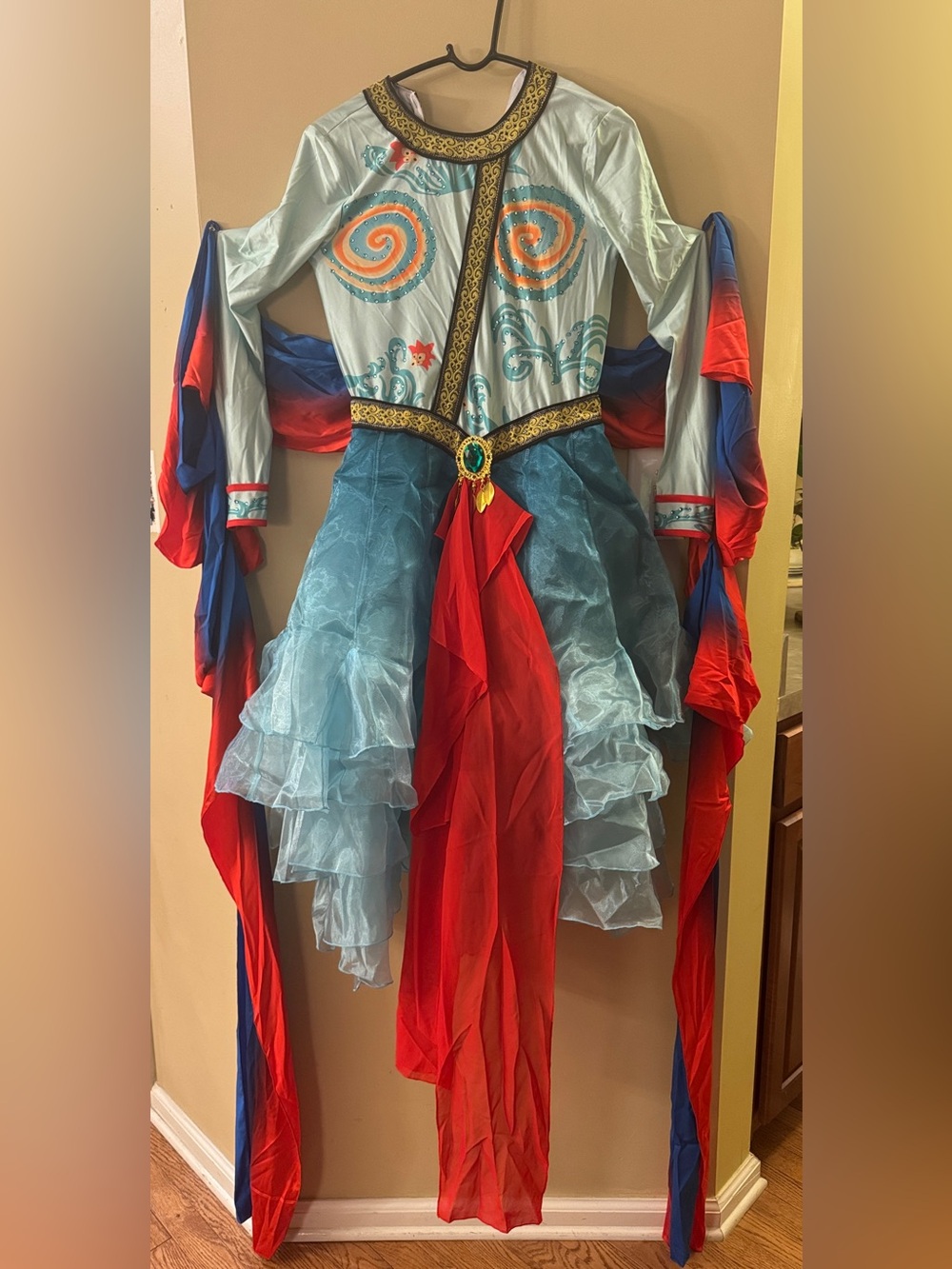 New Japanese blue and orange Dunhuang Feitian (Flying Apsaras) dress women XL